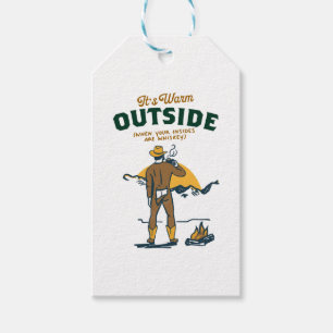 Funny Cowboy Drinking Whiskey Gift Tags