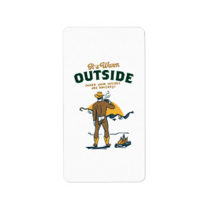 Funny Cowboy Drinking Whiskey Label