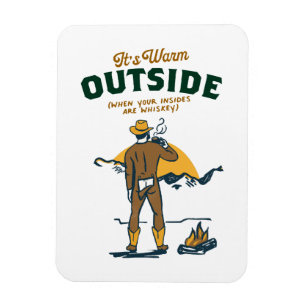 Funny Cowboy Drinking Whiskey Magnet