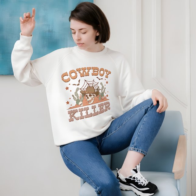 Funny Cowboy Killer Western Retro Spooky Sweatshirt (Creator Uploaded)