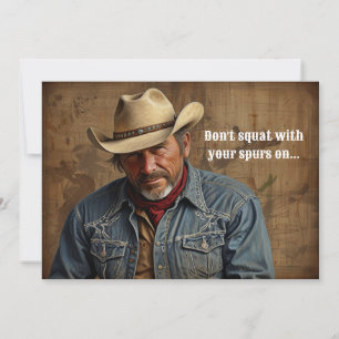 Funny Cowboy Quote Farmer Rancher Country Western Holiday Card