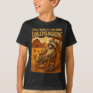 Funny Cowboy Racoon, Y'all Mind If I Do Some Loll T-Shirt