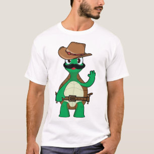 Funny cowboy turtle sherrif T-Shirt