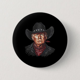 Funny Cowboy Western Donald Trump Us Flag 2024 Ele 6 Cm Round Badge