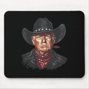 Funny Cowboy Western Donald Trump Us Flag 2024 Ele Mouse Pad