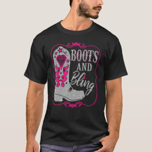 Funny Cowgirl Boots Bling Western Women 1 T-Shirt
