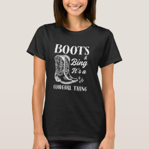 Funny Cowgirl Boots Bling Women Cute Love Country  T-Shirt
