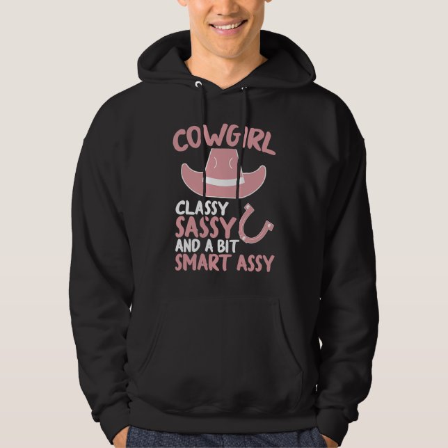 Funny Cowgirl Graphic Women Girls Cowgirl Western  Hoodie (Front)