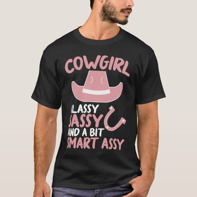 Funny Cowgirl Graphic Women Girls Cowgirl Western  T-Shirt (Front)