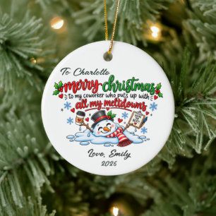Funny Coworker Christmas Ornament Gift