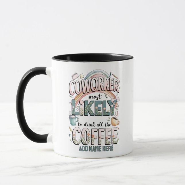 Funny Coworker Gifts Most Likely To : PERSONALIZED Mug (Left)
