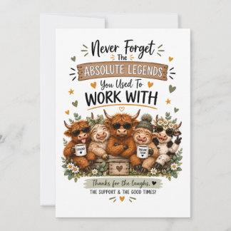 Funny Coworker Leaving Card | Highland Cow Goodbye