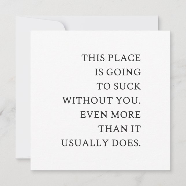 Funny CoWorker Leaving- Funny New Job  Holiday Card (Front)