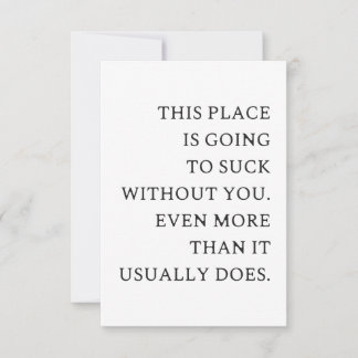 Funny CoWorker Leaving- Funny New Job  Thank You Card