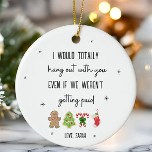 Funny Coworker Personalised Christmas Office Gift  Ceramic Tree Decoration