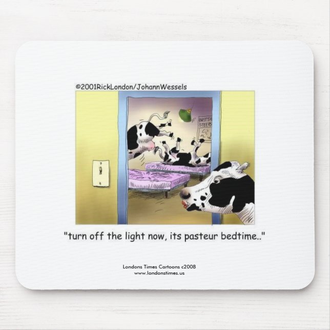 Funny Cows: Mouse Pad "Pasteur Bedtime" (Front)