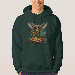 Funny coyote eating pizza hoodie