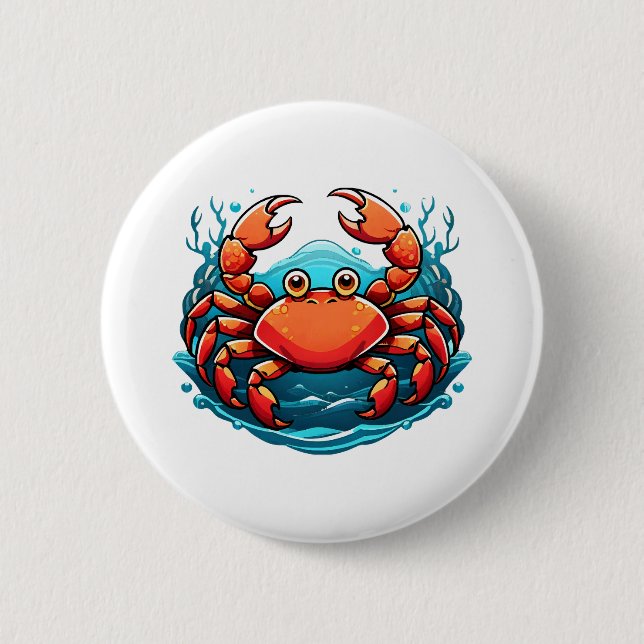 funny-crab 6 cm round badge (Front)