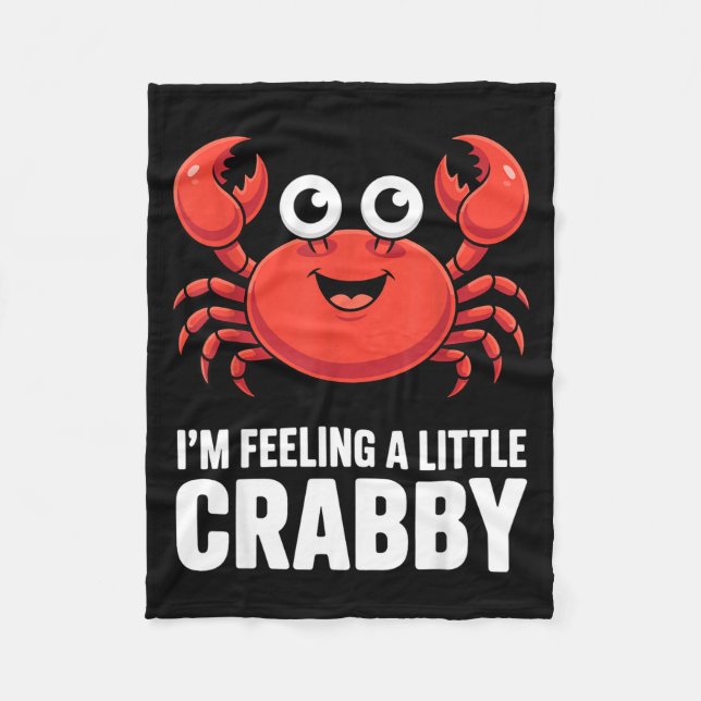 Funny Crab Costume For Men Women Crab Eating Fan C Fleece Blanket (Front)