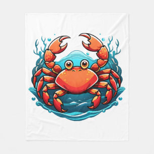 funny-crab fleece blanket