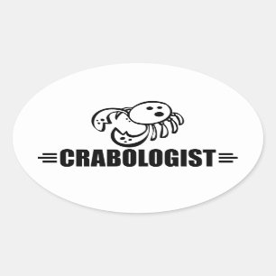 Funny Crab Oval Sticker