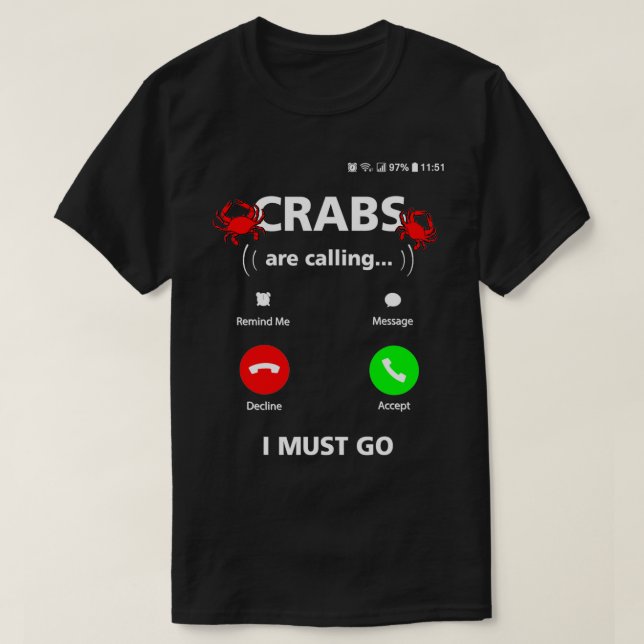 Funny Crabbing Men Blue Crab Lover Maryland  T-Shirt (Design Front)