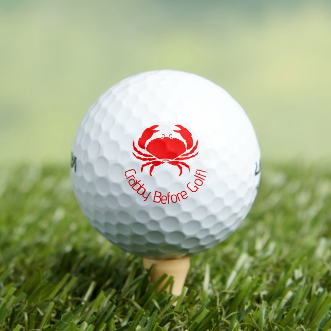 Funny Crabby Before Golf Red Golf Balls (Insitu Tee)