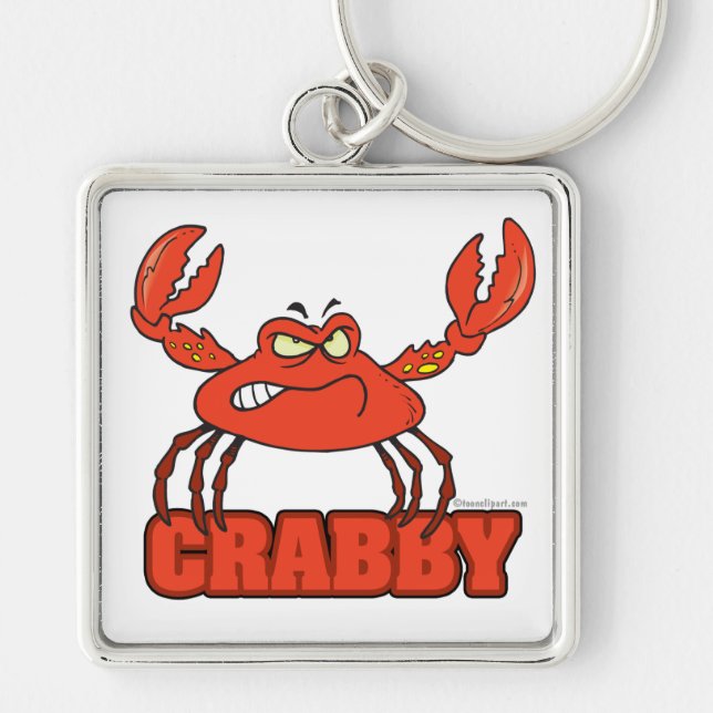funny crabby red crab with an attitude key ring (Front)