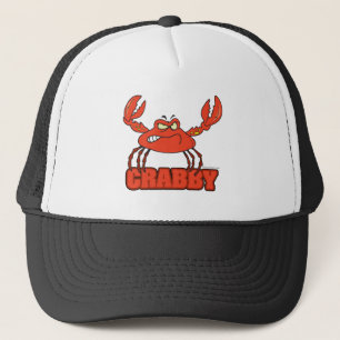 funny crabby red crab with an attitude trucker hat