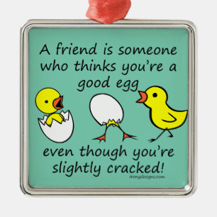 Funny Cracked Best Friend Metal Tree Decoration
