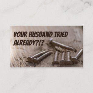 Funny craftsman help for poor husband craftsman business card