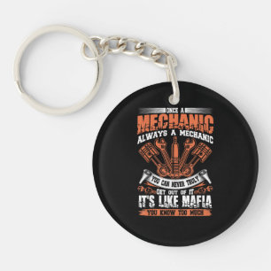 Funny Craftsman Tee Once A Mechanic Always A Mecha Key Ring