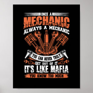 Funny Craftsman Tee Once A Mechanic Always A Mecha Poster