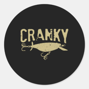 Funny Cranky - Crankbait Fishing Lure Humour Fishe Classic Round Sticker