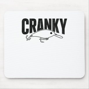 Funny Cranky - Crankit Fishing Lure Humour Fisherm Mouse Pad