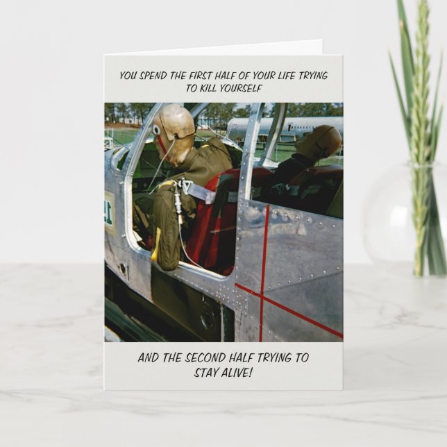 FUNNY CRASH TEST DUMMY PHOTO BIRTHDAY CARD (Front)