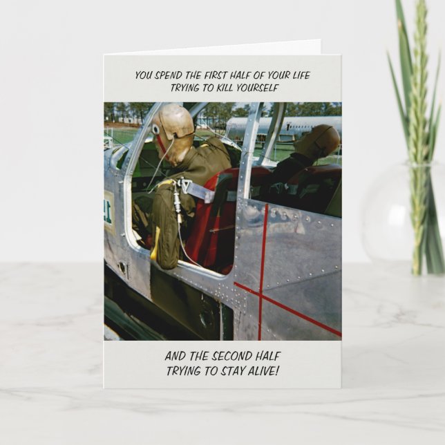 FUNNY CRASH TEST DUMMY PHOTO BIRTHDAY CARD (Front)