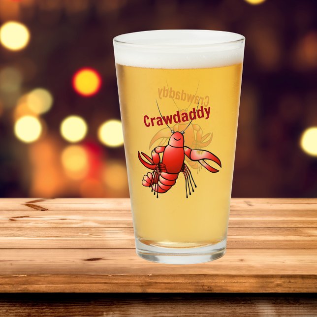 Funny Crawdaddy Red Crayfish   Glass (Creator Uploaded)