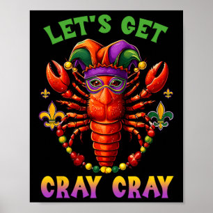Funny Crawfish Costume Kids Toddler Boys Mens Mard Poster