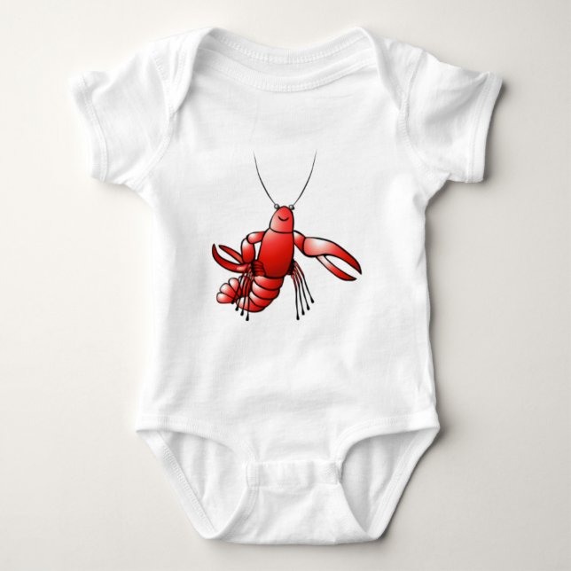 Funny Crawfish Lobster Baby Bodysuit (Front)