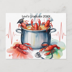 Funny Crawfish Nurse Graduation Postcard