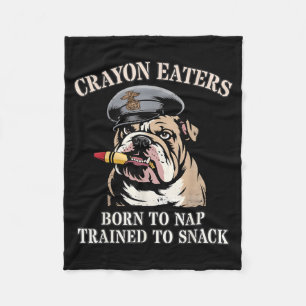 Funny Crayon Eaters Born to Nap Snack Team Fleece Blanket