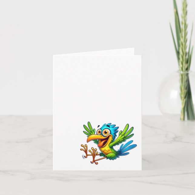 Funny Crazy Bird #4, Thank you Note Cards (Front)