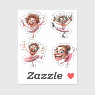 funny crazy caricature ballerina