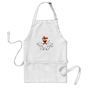 Funny Crazy Cartoon Chicken Wing Fling Standard Apron