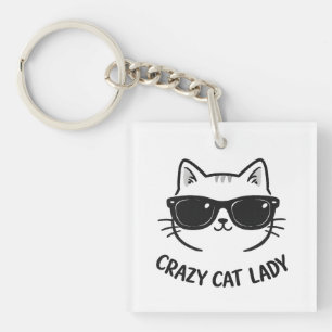 Funny "Crazy Cat Lady" Acrylic Keychain