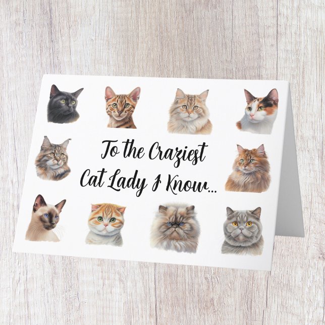 Funny Crazy Cat Lady Birthday Card (Creator Uploaded)