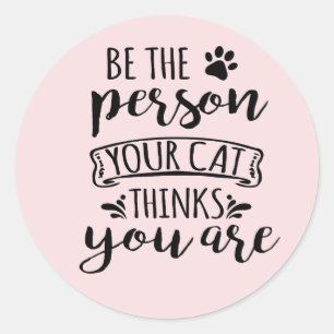 Funny Crazy Cat Lady Kitten Mum Dad Attitude Classic Round Sticker