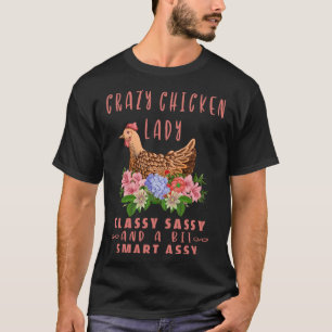 Funny Crazy Chicken Lady Farmer Mum Mama Women Gif T-Shirt