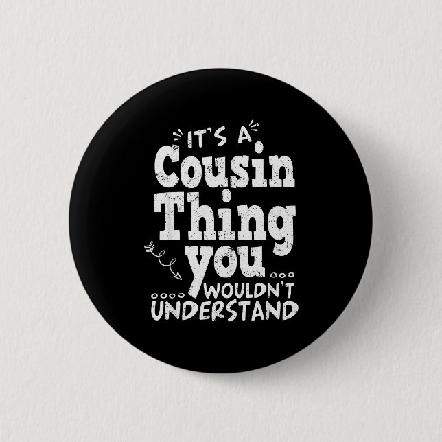 Funny Crazy Cousin Crew Family Matching Group Blac 6 Cm Round Badge (Front)
